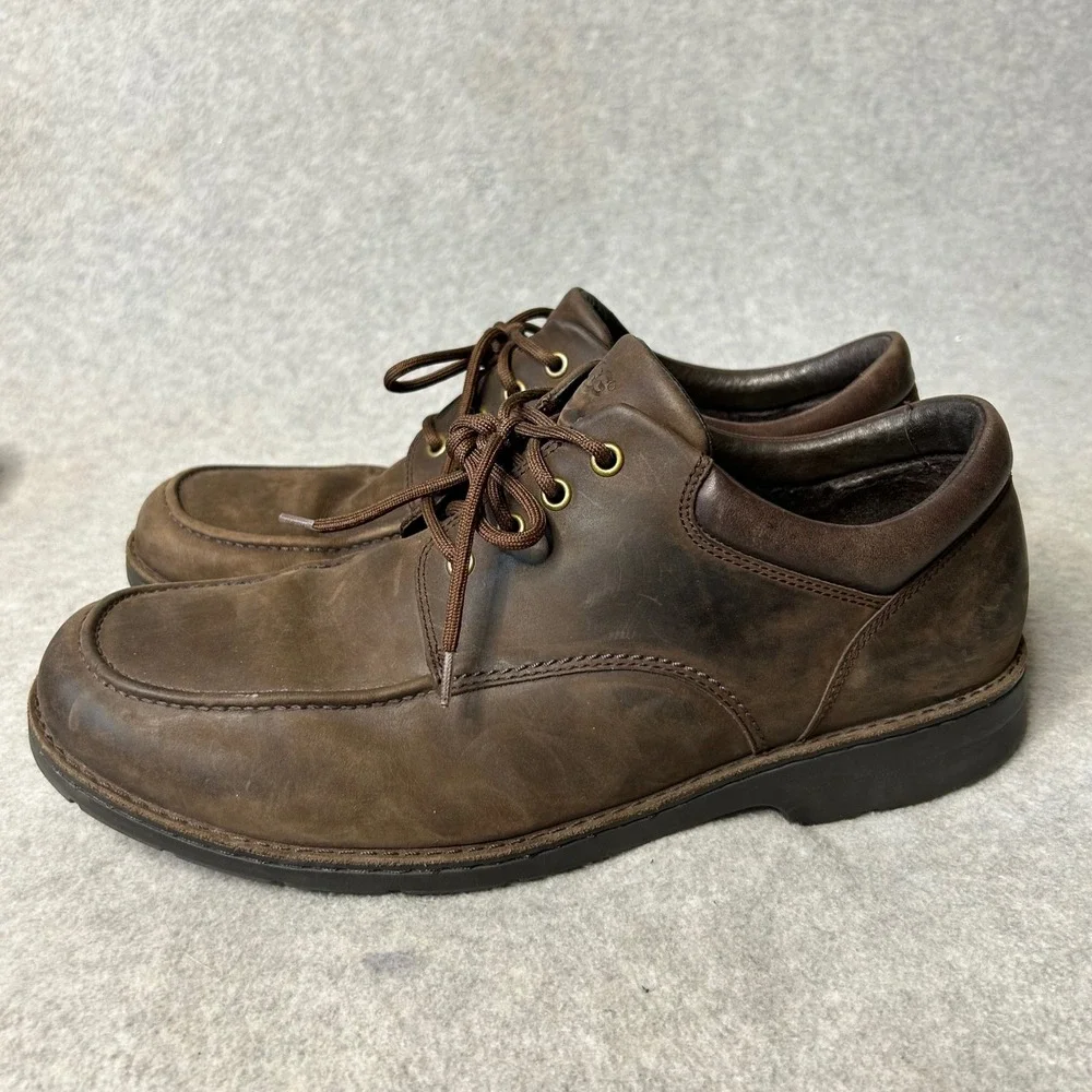UGG Men's Brown Waterproof Leather Loafers Shoes 14EEE Wide 1009470 EUC Gorpcore